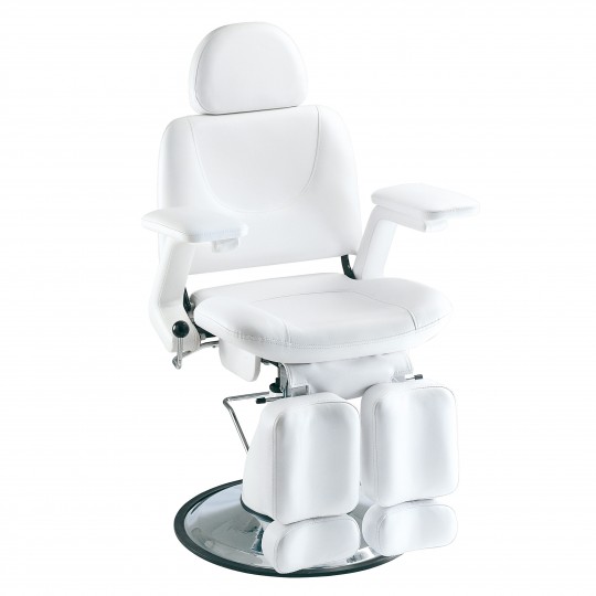 Pedicure chair in white imitation leather 